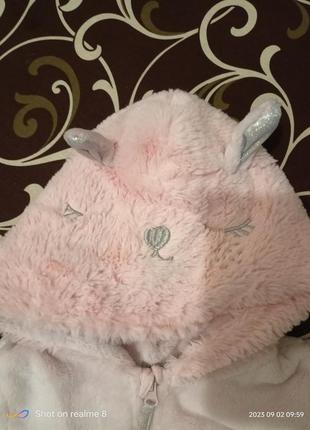 Кенгуру піжама для дівчинки зайчик з вушками2 фото