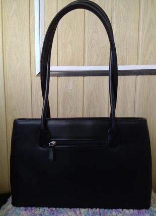 Универсальная удобная черная прямоугольная сумка с двумя ручками/женская сумка шоппер тоут4 фото