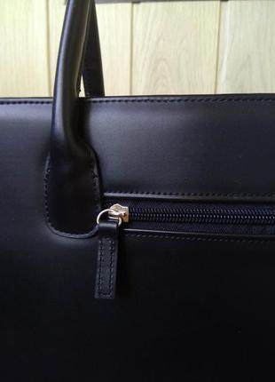 Универсальная удобная черная прямоугольная сумка с двумя ручками/женская сумка шоппер тоут8 фото
