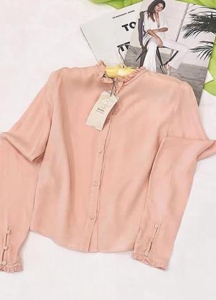 Рубашка пудрового цвета bershka