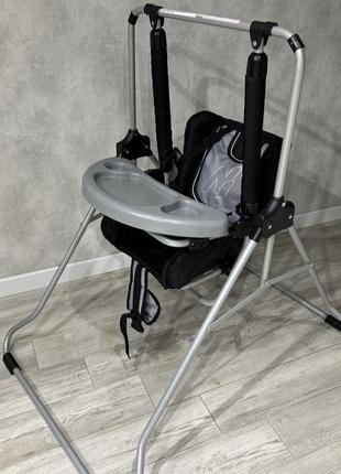 Дитяча гойдалка з бар'єром і столиком adbor n1 (адбор н1) чорний колір1 фото