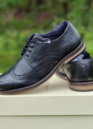 Кожаные мужские туфли броги оксфорды next 36-37 размер2 фото