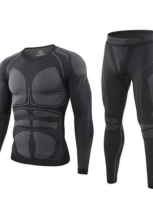 Термобелье мужское lesko a200 black 2xl зимнее теплое для повседневной носки