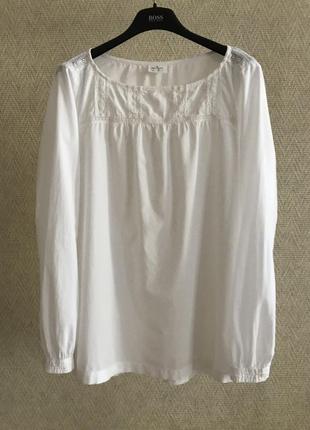 Белая блуза з прошвой hartford1 фото