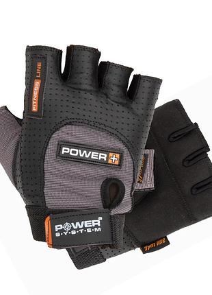 Рукавички для фітнесу спортивні тренувальні power system ps-2500 power plus black/grey s ku-22
