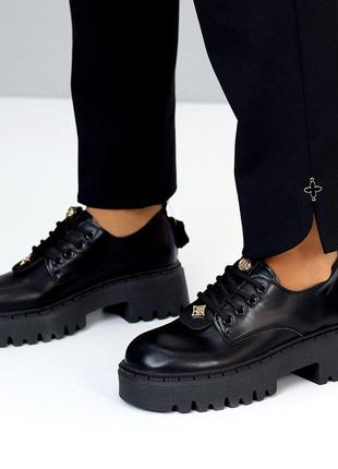 Туфли на шнуровке из натуральной кожи 👠