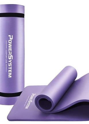 Коврик тренировочный для йоги и фитнеса power system ps-4017 nbr fitness yoga mat plus purple ku-22
