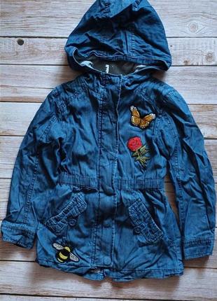 Джинсовая куртка ветровка парка для девочки 110/1161 фото