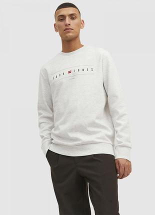 Свитшот jack &amp;jones flag white melange