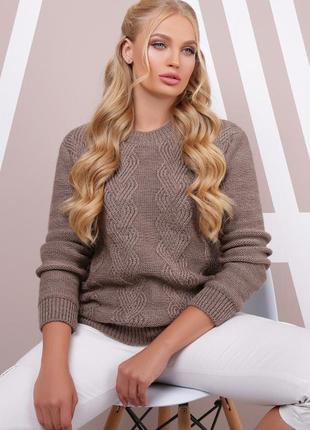 Ексклюзивний светр у великому розмірі кави 48-54