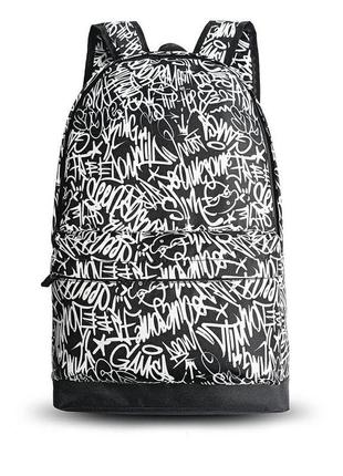 Чорний рюкзак з принтом graffiti5 фото