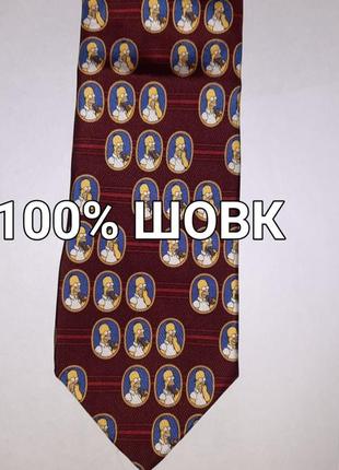 Брендовый винтажный коллекционный 100% шелк галстук галстук от tie rack,серия the simpsons,made in italy