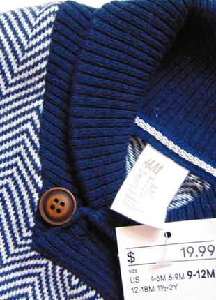 H&m. розмір 9-12 місяців. новий шикарний светр для хлопчика7 фото