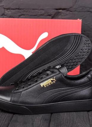 Мужские кожаные кроссовки puma smash black