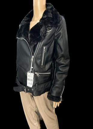 Эко дубленка-авиатор