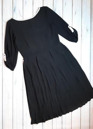 💥1+1=3 шикарное черное нарядное платье миди с плиссе и пуговицами сзади kiomi, размер 44 - 46