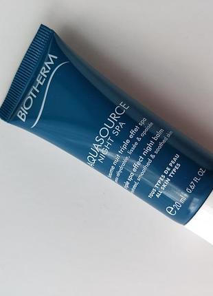Ночной крем - гель с эффектом спа biotherm aquasource night spa. легкий крем бальзам
