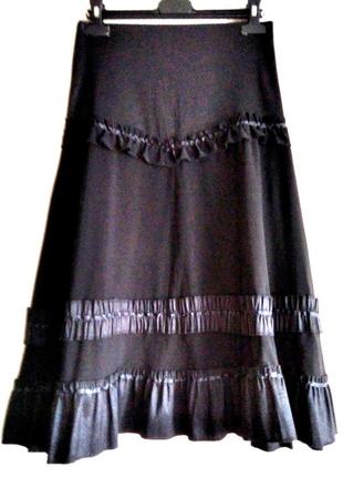 Изысканная женская юбка черного цвета, 40-42 размер, для девушки подростка