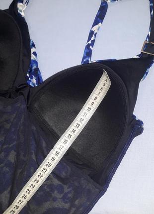 Купальник сдельный черный с утяжкой размер 48 / 14 синий голубой драпировка5 фото