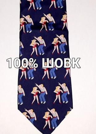 Винтажный коллекционный шелковый галстук от tie rack made in italy
