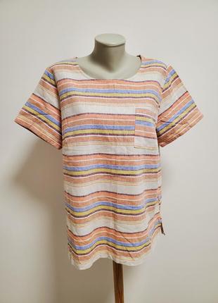 Шикарна брендова льняна блузка вільного фасону2 фото