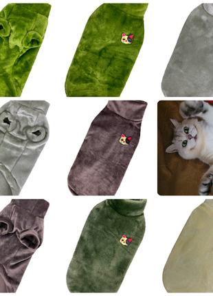 Бомбезний крутий светр для котів із брошкою велюр3 фото