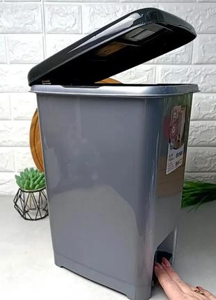 Педальное ведро slim 10 л dunya темно-серый для утилизации мусора для домашнего использования2 фото