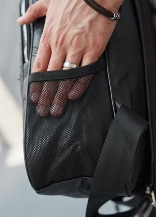 Рюкзак класичний міський emporio armani шкіряний чорний2 фото