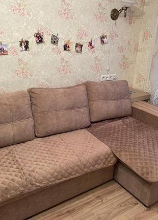 Якісний велюровий дивандек/покривало на диван і крісло 3 шт 90*160/2102 фото