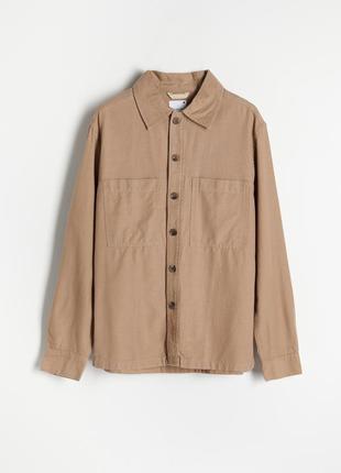 Куртка-рубашка с карманами reserved 6408h-84x p.l кофейный