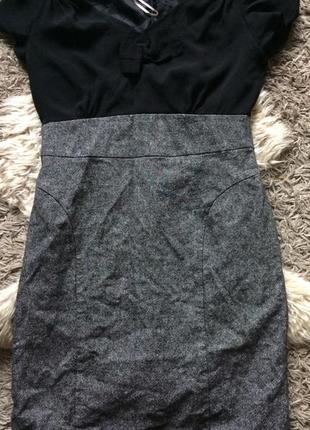 Класичне плаття з вовни й бавовни з бантиком