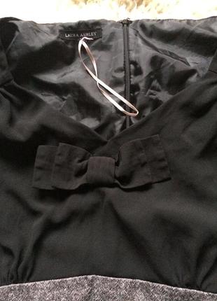Классическое платье из шерсти и хлопка с бантиком4 фото
