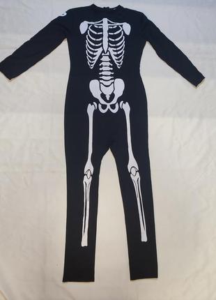 Карнавальний маскарадний костюм скелет смерть на хеллоуїн
