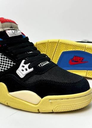 Женские кроссовки найк nike air jordan 4 retro union off noir5 фото