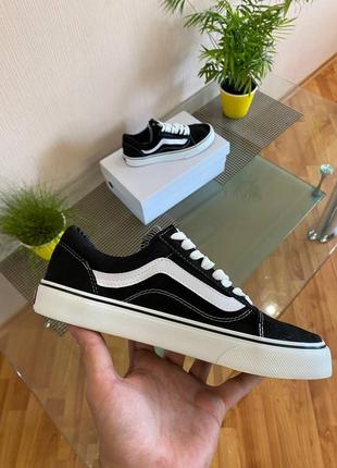 Кросівки чоловічі vans old skool black (черно-белые)6 фото