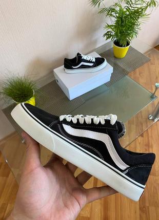 Кросівки чоловічі vans old skool black (черно-белые)4 фото