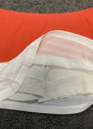 Коралово-біла спідниця з потайними шортами adidas4 фото