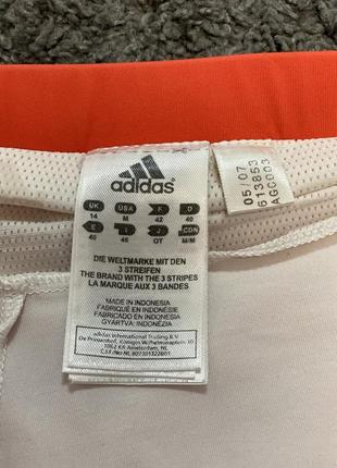 Коралово-біла спідниця з потайними шортами adidas5 фото