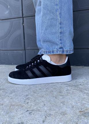 Жіночі кросівки adidas gazelle black адідас газелі4 фото