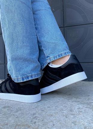 Жіночі кросівки adidas gazelle black адідас газелі7 фото