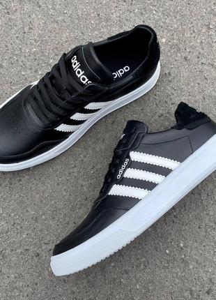 Мужские кожаные кеды адидас adidas5 фото