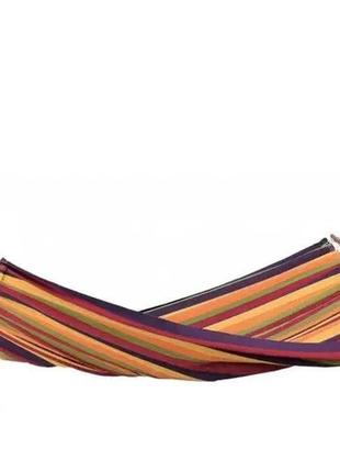 Мексиканский подвесной хлопковый гамак, с перекладинами 200*80см, разноцветный для отдыха1 фото