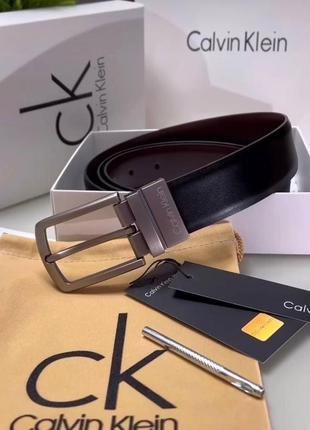 Ремінь шкіряний чоловічий двосторонній calvin klein