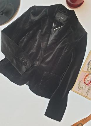 Класичний чорний вельветовий піджак на один гудзик фірми next3 фото