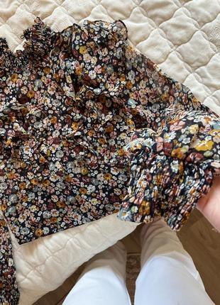 Блуза блузка zara кофта цветочный принт2 фото