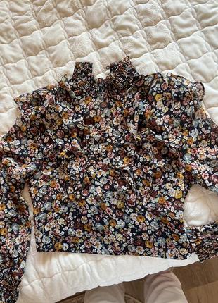 Блуза блузка zara кофта цветочный принт1 фото