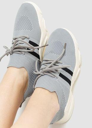 Кросівки жіночі текстильні, колір сірий, 214r257