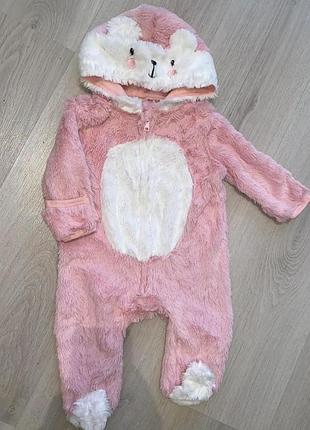 Baby mack легкий демісезонний комбінезон плюшевий дівчинці 6-9м 68-74 см новий з дефектом