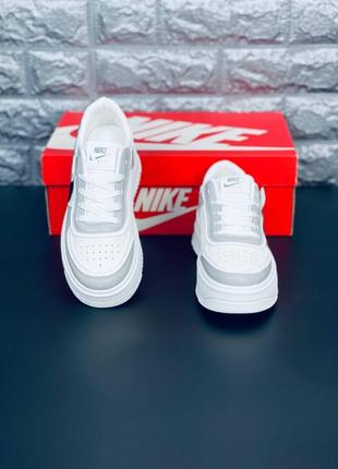 Nike air force 1 кроссовки белые с серыми вставками женские или подростковые размеры 36-416 фото