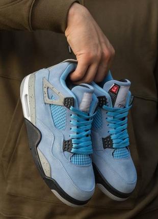 Кросівки nike air jordan retro 4 se university blue tech grey white